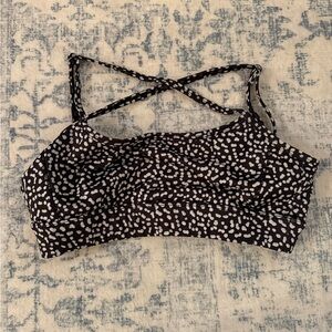 Black and White Spotted Sports Bra